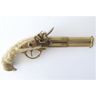 FLINTLOCK PISTOL WITH 2 BARRELS