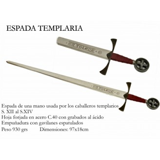 ESPADA TEMPLARIA GAVILANES ESPATULADOS