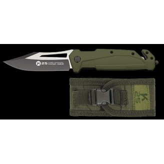 NAVAJA TÁCTICA CACHA GOMA VERDE K25 18998