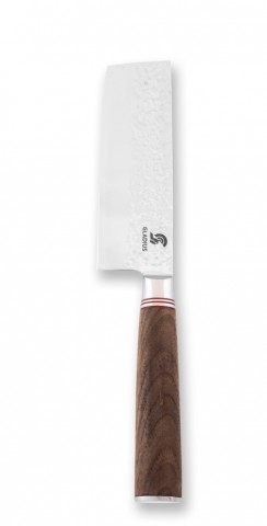 CUCHILLO DE COCINA MARTILLADO MODELO NAKIRI NOGAL