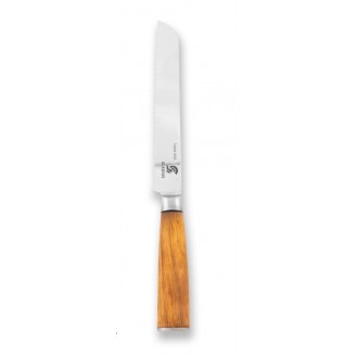 CUCHILLO COCINA PARA PAN MADERA OLIVO