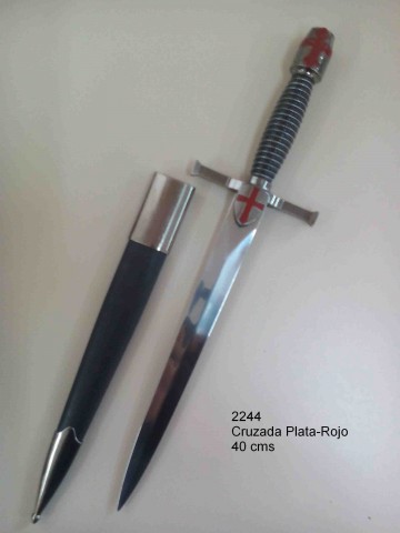 SILVER-RED CRUSSADERS DAGGER