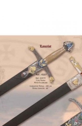 ESPADA LANCELOT ESMALTADA CON VAINA