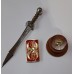 SET MINI ESCUDO, MINI ESPADA Y STAND DE GLADIATOR