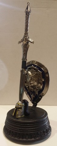 MINI ESPADA CON ESCUDO DE SIR ANDUIN LOTHAR - WORLD OF WARCRAFT