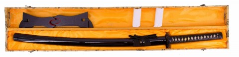 KATANA FUNCIONAL NEGRA ACERO DAMASCO