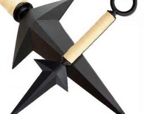 KUNAI DE NARUTO ESTRELLADO MARRÓN