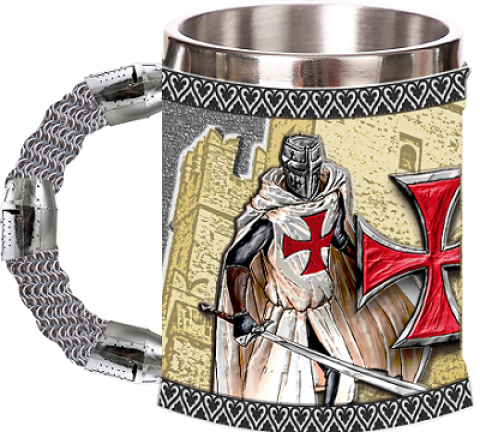 TAZA CABALLERO TEMPLARIO RESINA