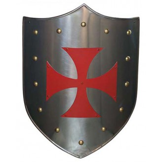 ESCUDO MEDIEVAL TEMPLARIO CRUZ ROJA