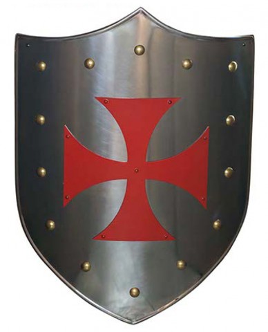 ESCUDO MEDIEVAL TEMPLARIO CRUZ ROJA