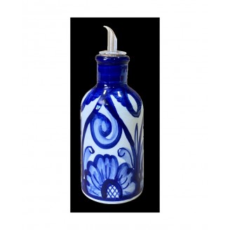ACEITERA O VINAGRERA DE CERÁMICA FLORES AZULES