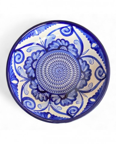 ENSALADERA RALLADOR FLORES AZUL COBALTO