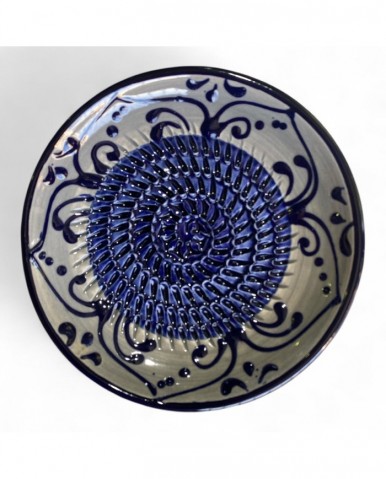 PLATO RALLADOR CERÁMICA AZUL GEOMÉTRICO