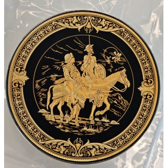 PLATO DAMASQUINADO QUIJOTE 14 CM