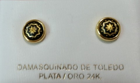 ARETES REDONDOS CON MOTIVO MUDÉJAR EN ORO