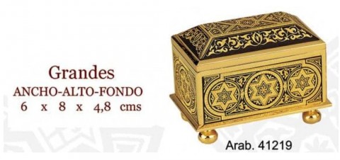 COFRE DAMASQUINADO ORO MUDÉJAR 8 X 8 X 4,8 CM