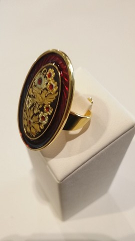 ANILLO DAMASQUINADO ORO ROJO