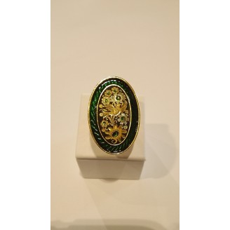 DAMASCENE GREEN RING