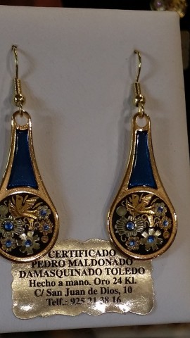 PENDIENTES REDONDOS ORO AZUL