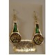 GREEN GOLD ROUND EARRINGS