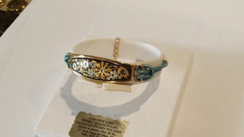 PULSERA ORO ESMALTE AZUL