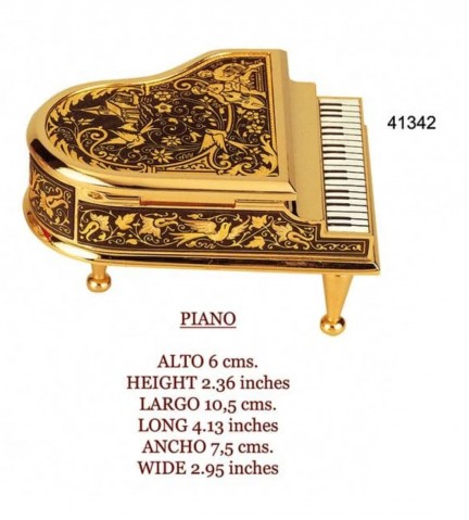 PIANO DAMASQUINADO ORO RENACIMIENTO
